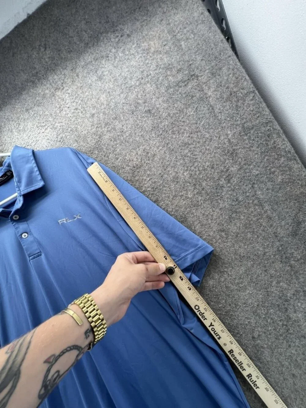 RLX Ralph Lauren Polo Shirt Mens 2XL Blue Solid Golf Performance Jersey